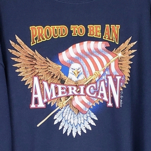 VINTAGE LEE Proud to be an American sweatshirt Patriotic Summer - Picture 3 of 5